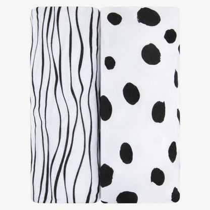 Crib Sheet 2 Pack - Black-white