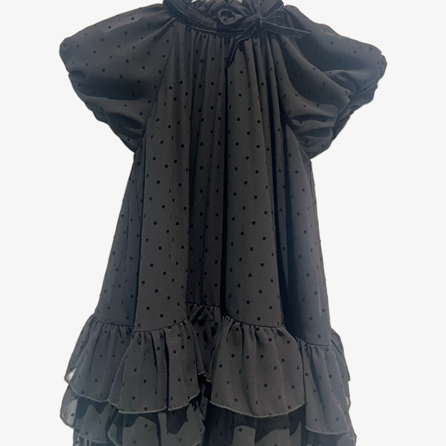 Tulle Dot Dress - Black