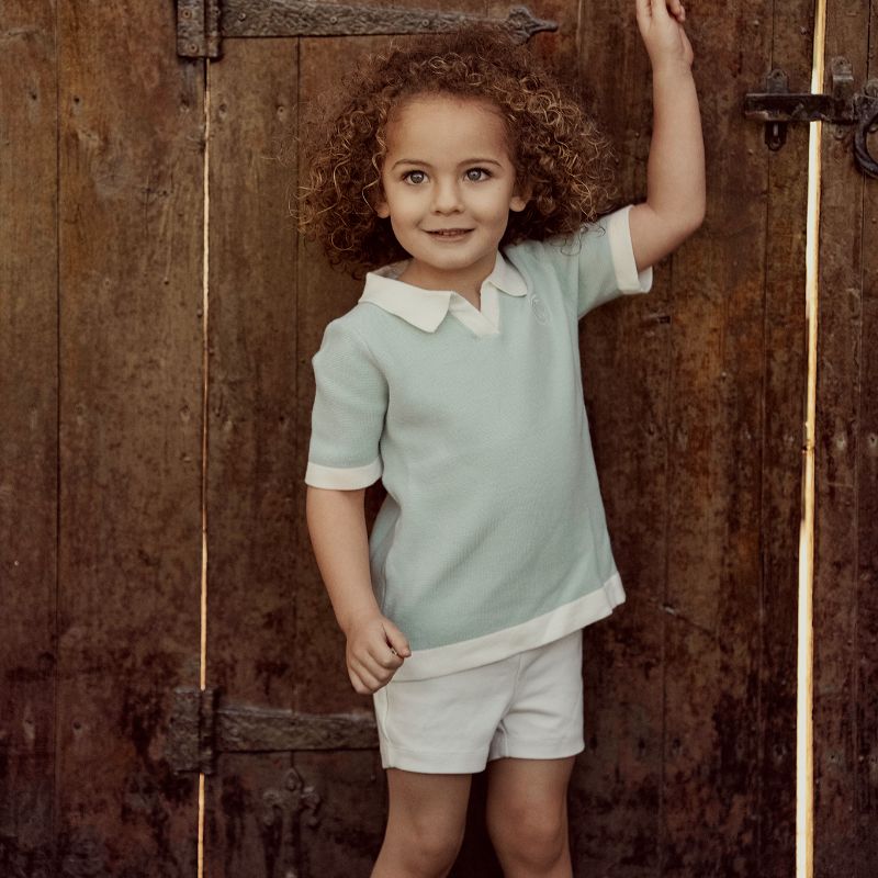 Crochet Knit Sweater And Shorts - Mint