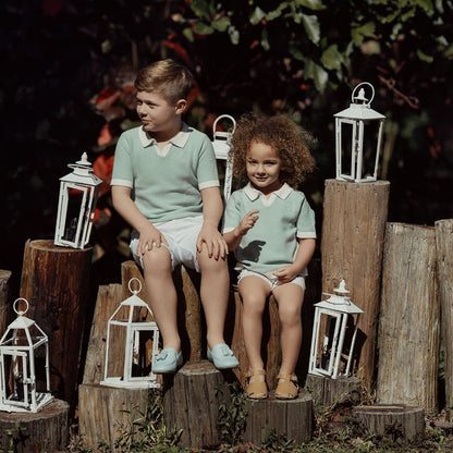 Crochet Knit Sweater - Mint