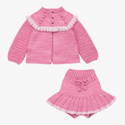 Ruffle Cardigan - Azalea