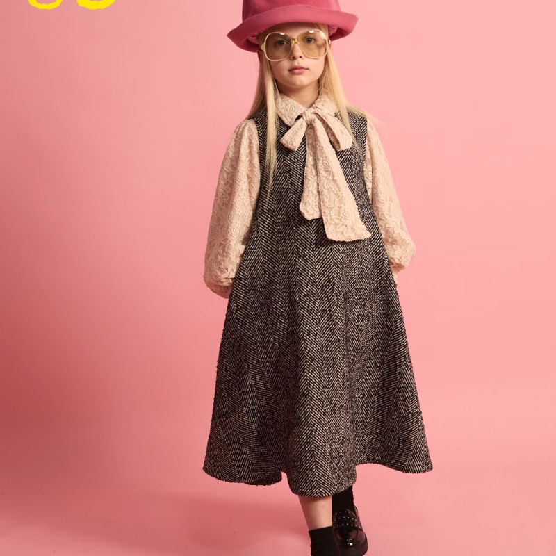 Alpine Apron Dress - Black &amp; Cream