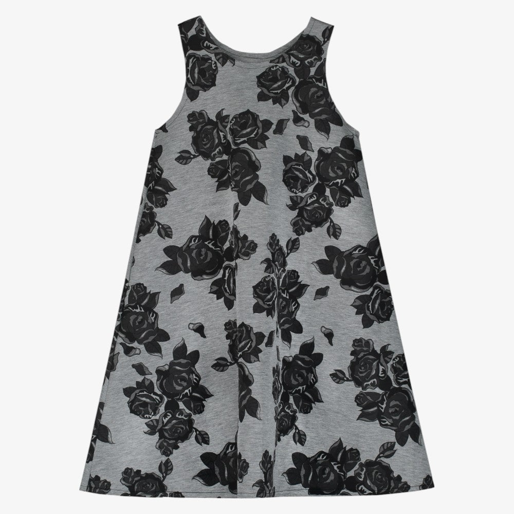 Flower Apron Dress - Black