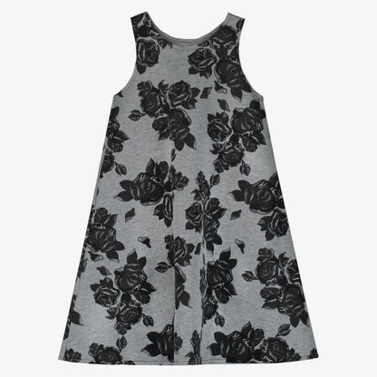 Flower Apron Dress - Black