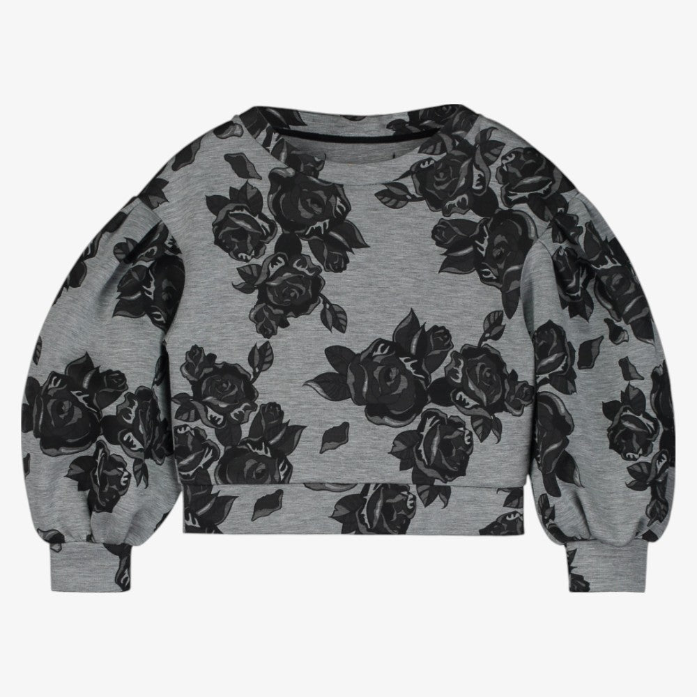 Flower Sweatshirt - Grey &amp; Black