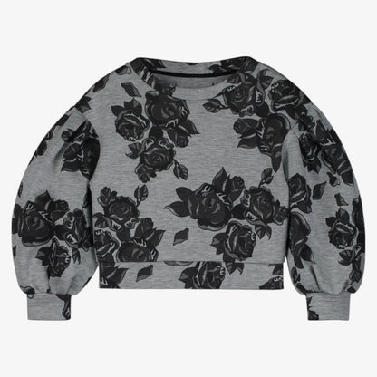 Flower Sweatshirt - Grey &amp; Black