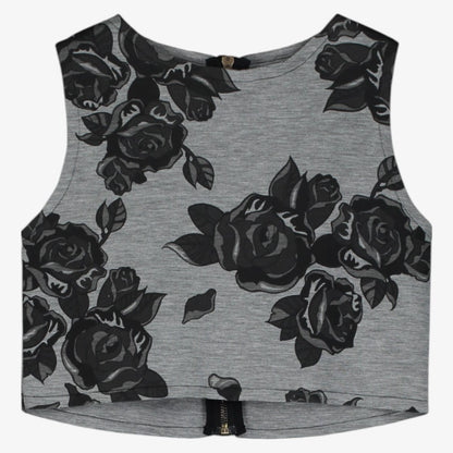 Flower Top - Grey &amp; Black