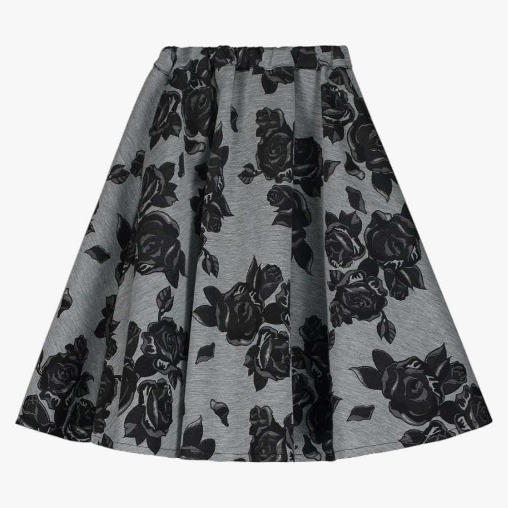 Flower Skirt - Grey &amp; Black