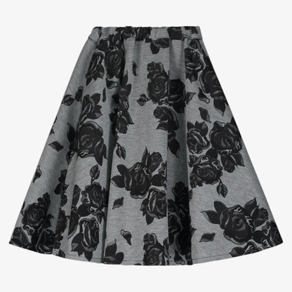 Flower Skirt - Grey &amp; Black