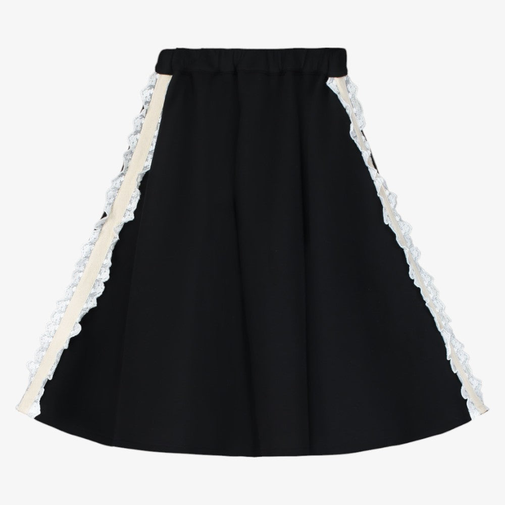 Neoprene Lace Skirt - Black