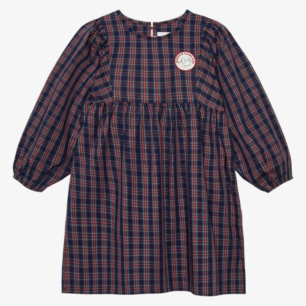 Poplin Dress - Blue &amp; Red