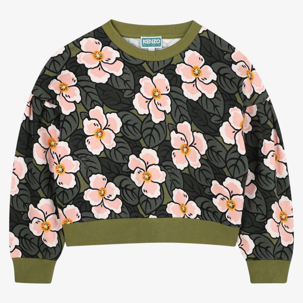Flower Print Sweatshirt - Pink