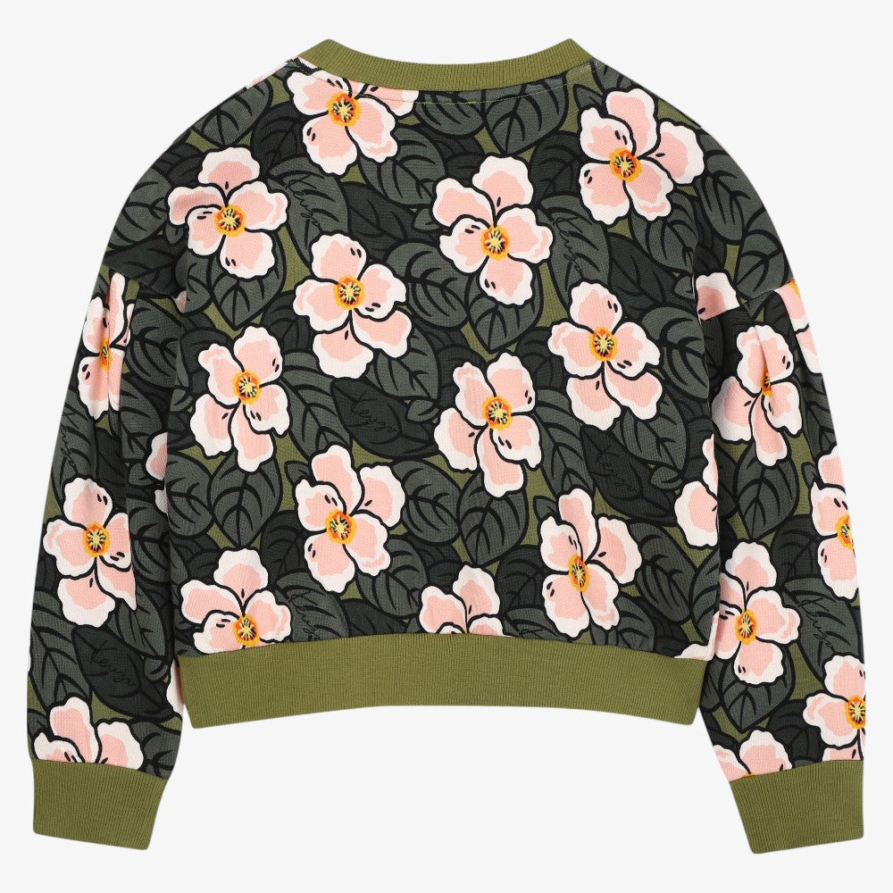 Flower Print Sweatshirt - Pink