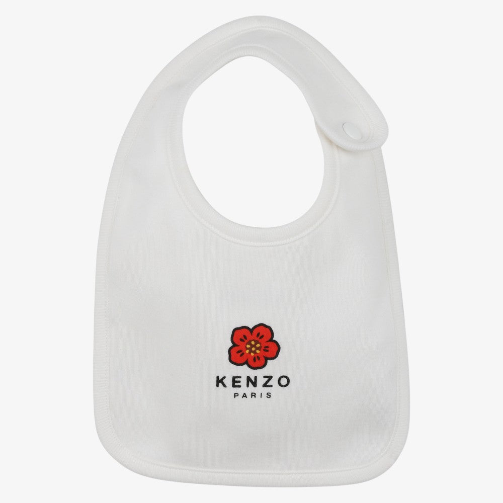 Printed Footie With Bib - Off White