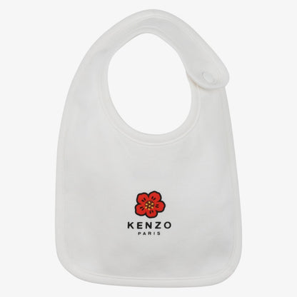 Printed Footie With Bib - Off White