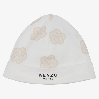 Printed Footie With Bib - Off White