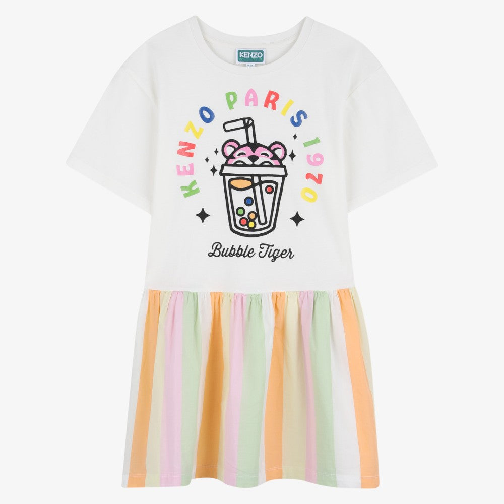 Branded Print Dress - Pink&amp;off White