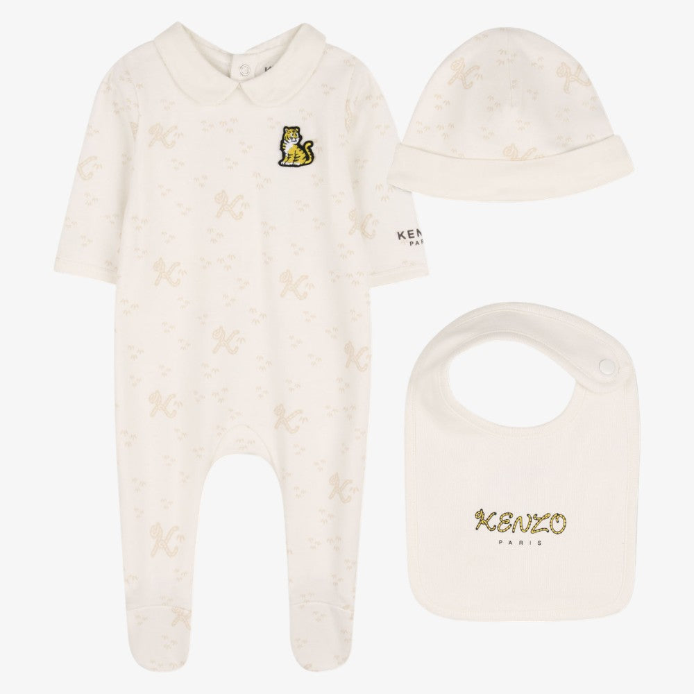 Design Footie With Bib - Off White