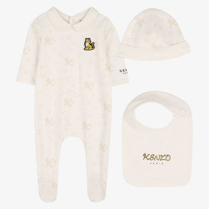 Design Footie With Bib - Off White