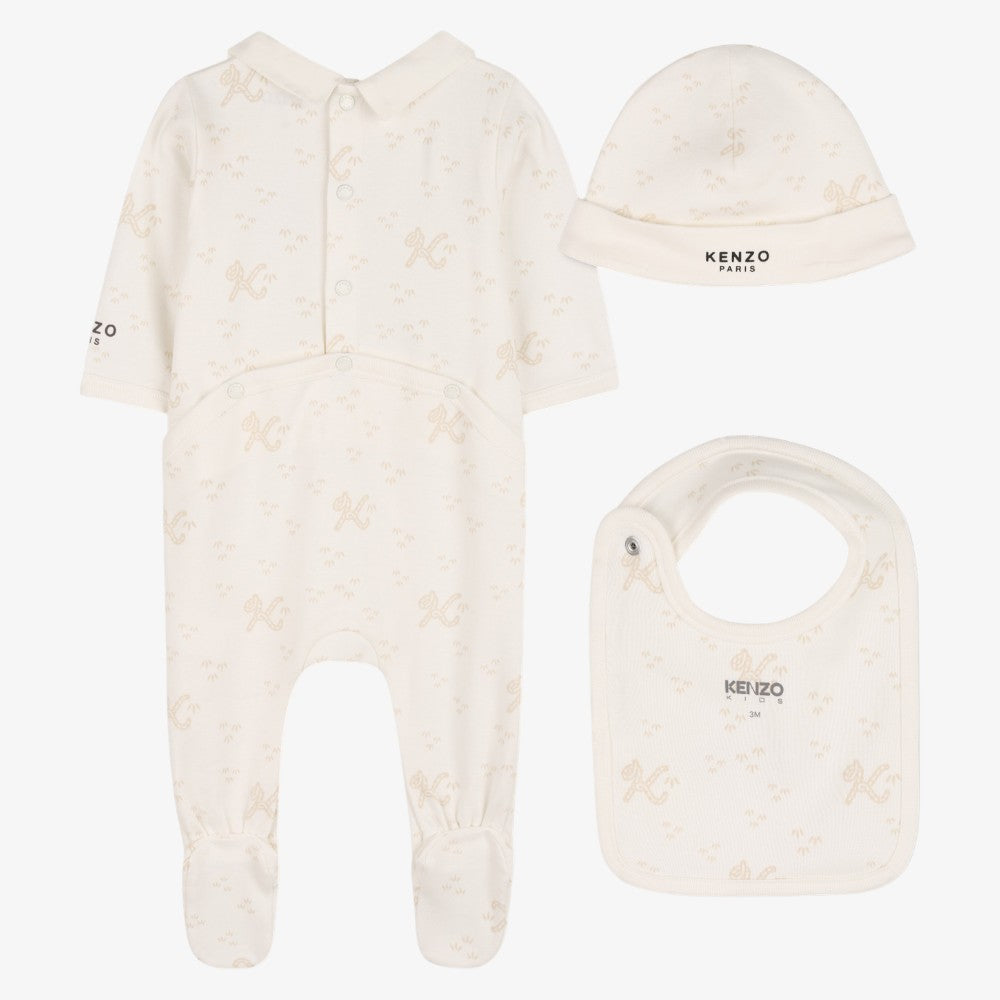 Design Footie With Bib - Off White