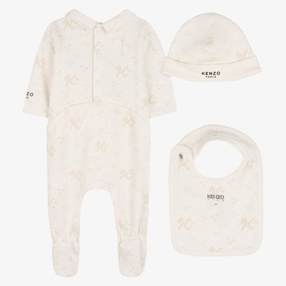 Design Footie With Bib - Off White