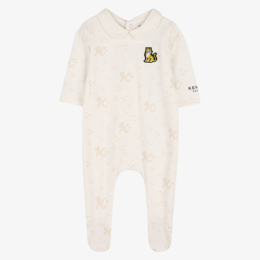 Design Footie With Bib - Off White