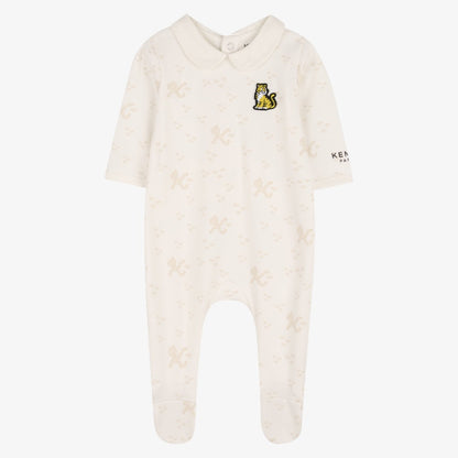 Design Footie With Bib - Off White