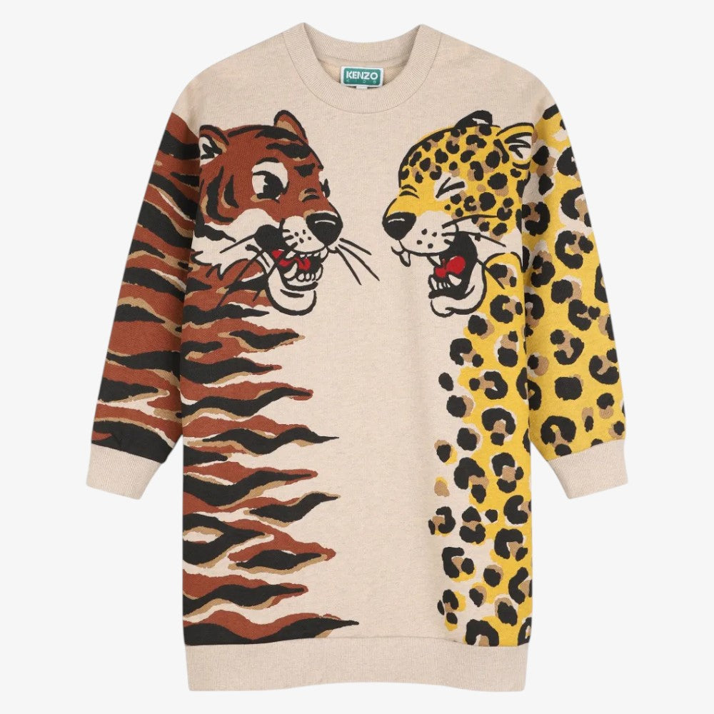Tiger Sweat Dress - Stone