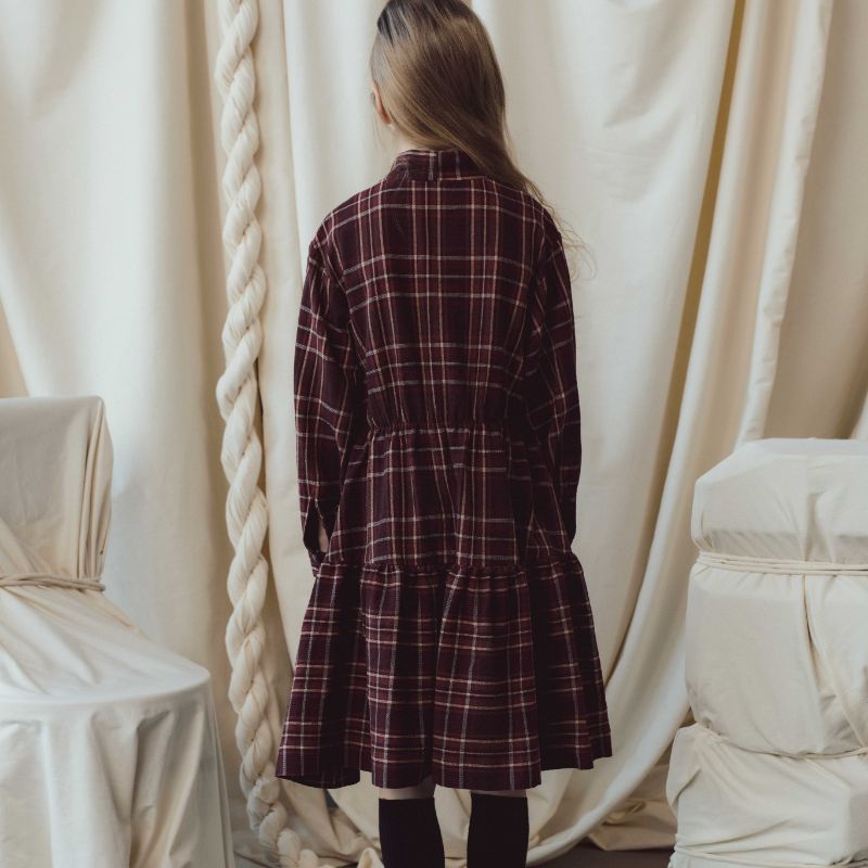 Kacey Dress - Maroon Plaid