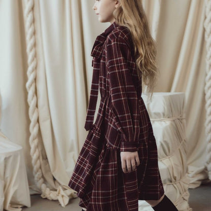 Kacey Dress - Maroon Plaid