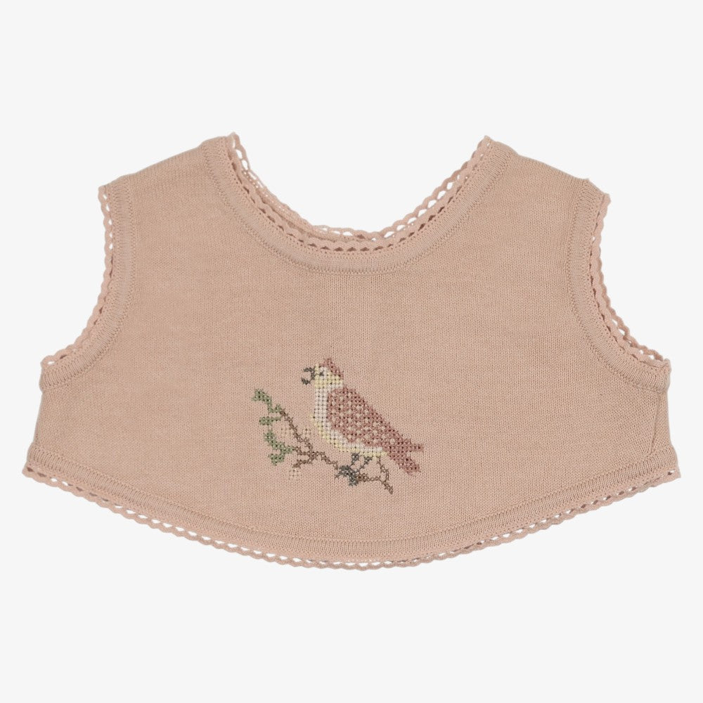Cross Stitch Bib - Rose