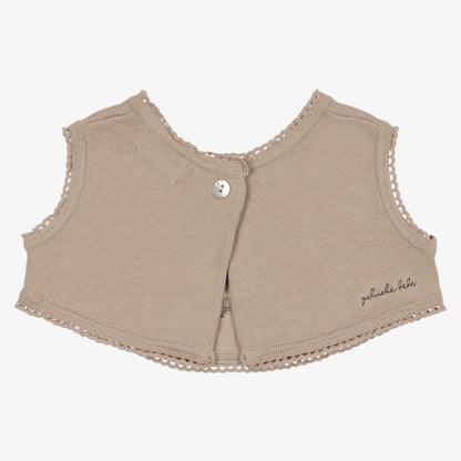 Cross Stitch Bib - Taupe