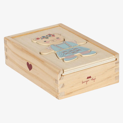 Wooden Teddy Dress Up Puzzle - Dusty Pink
