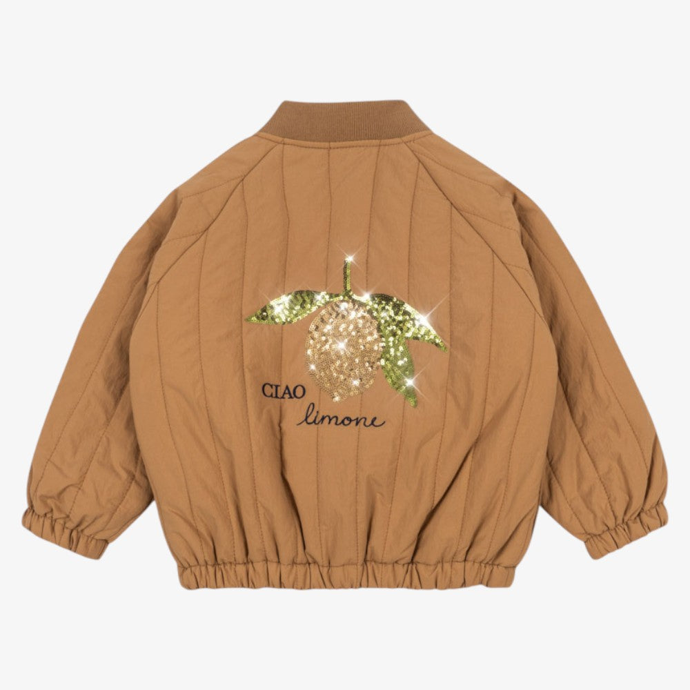 Juno Sequin Bomber - Tobacco Brown