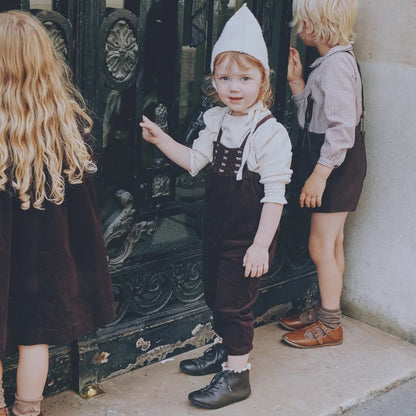 Overall And Shirt Set - Brown