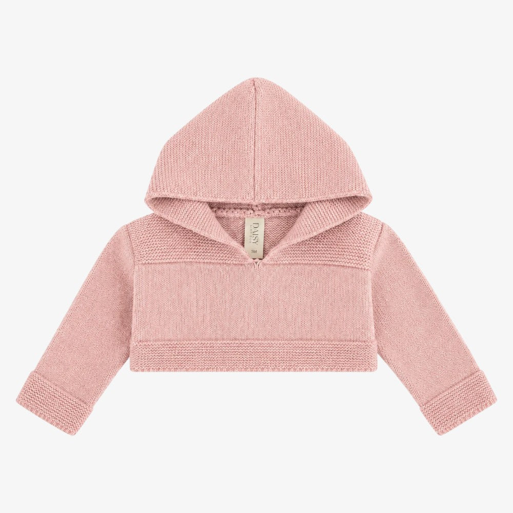 Knit Hooded Shrug - Rose