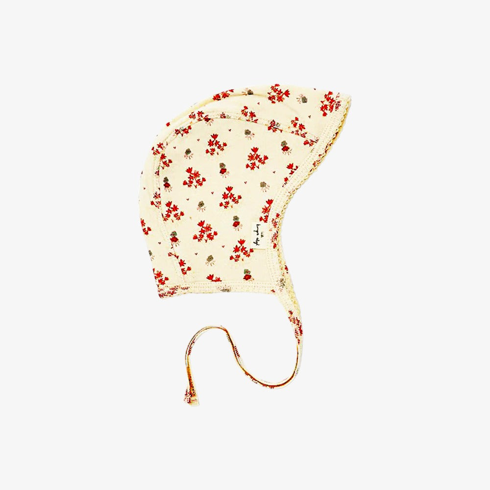 Classic Baby Bonnet - Vintage Floral Red