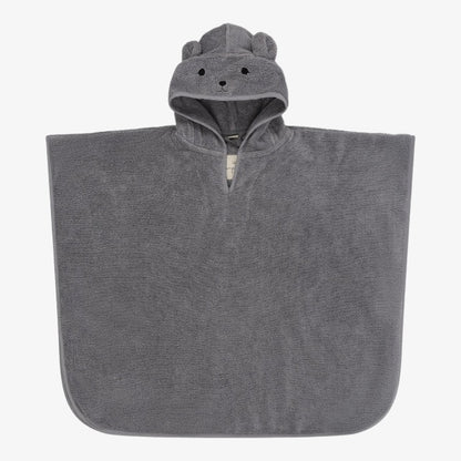 Terry Poncho Animal - Grey Bear