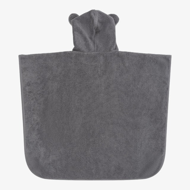 Terry Poncho Animal - Grey Bear