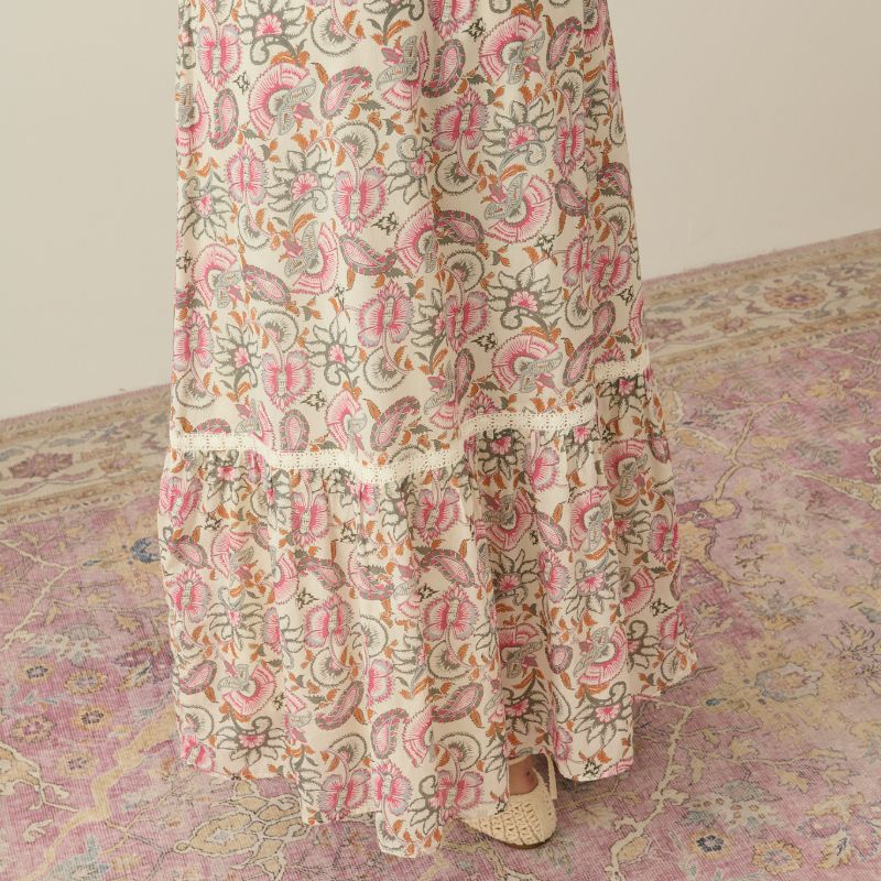 Jansiane Skirt - Cream Flowers