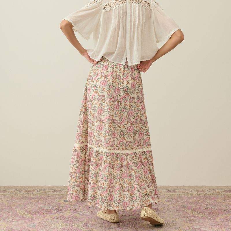 Jansiane Skirt - Cream Flowers