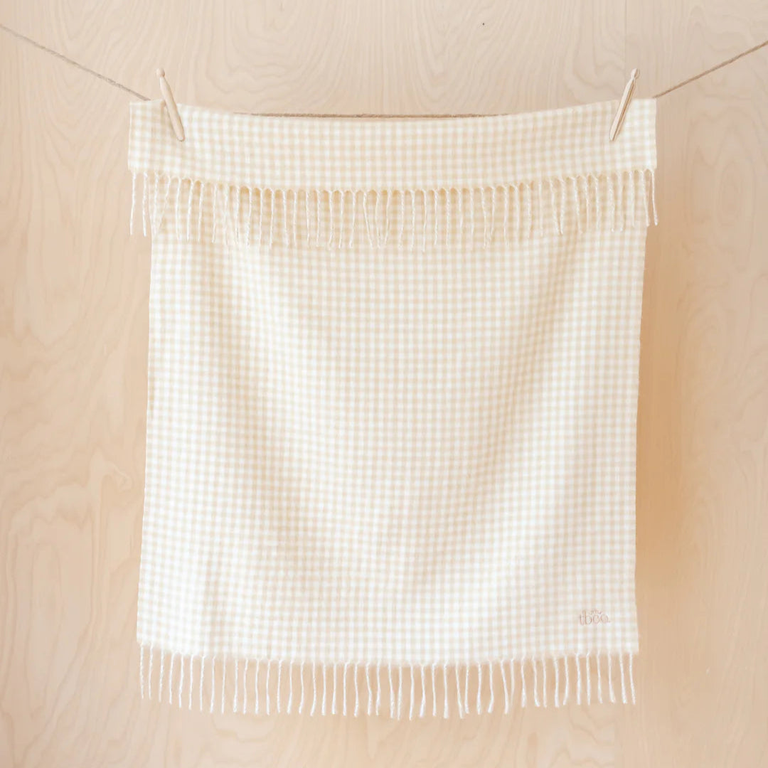 Lambswool Blanket - Oatmeal Gingham