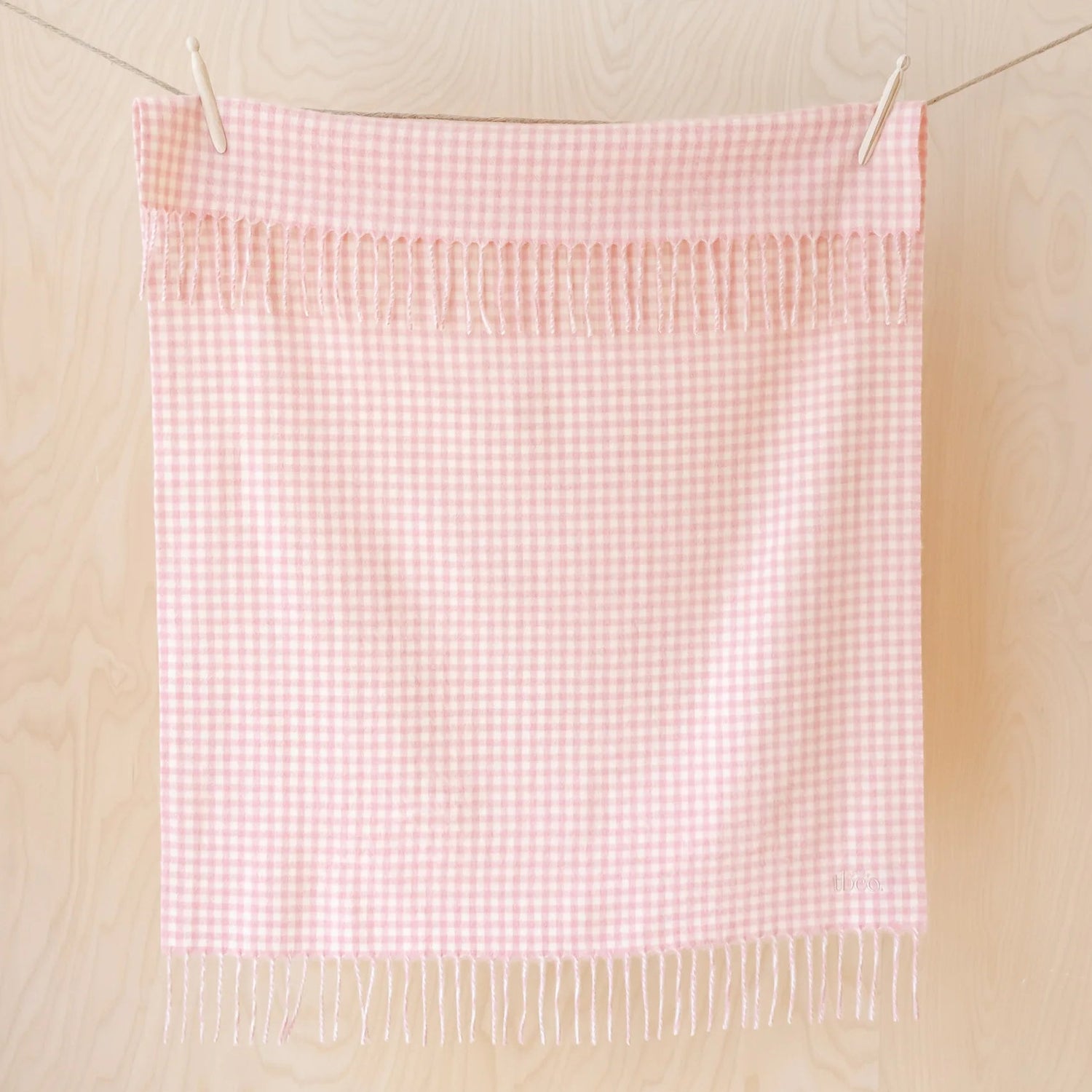 Lambswool Blanket - Pink Gingham