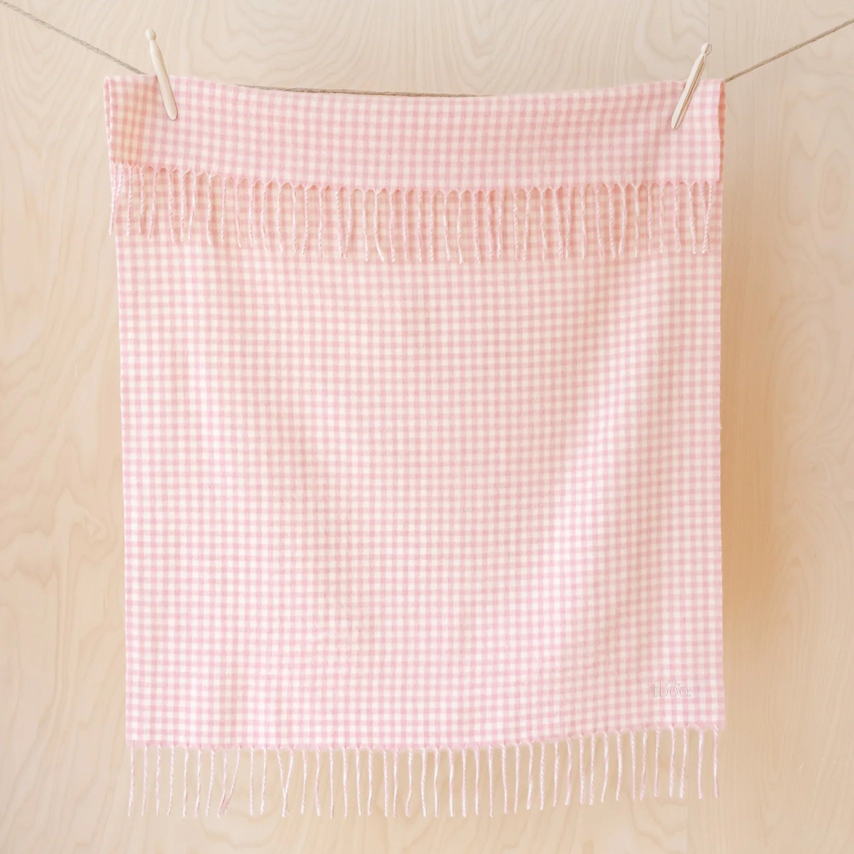 Lambswool Blanket - Pink Gingham