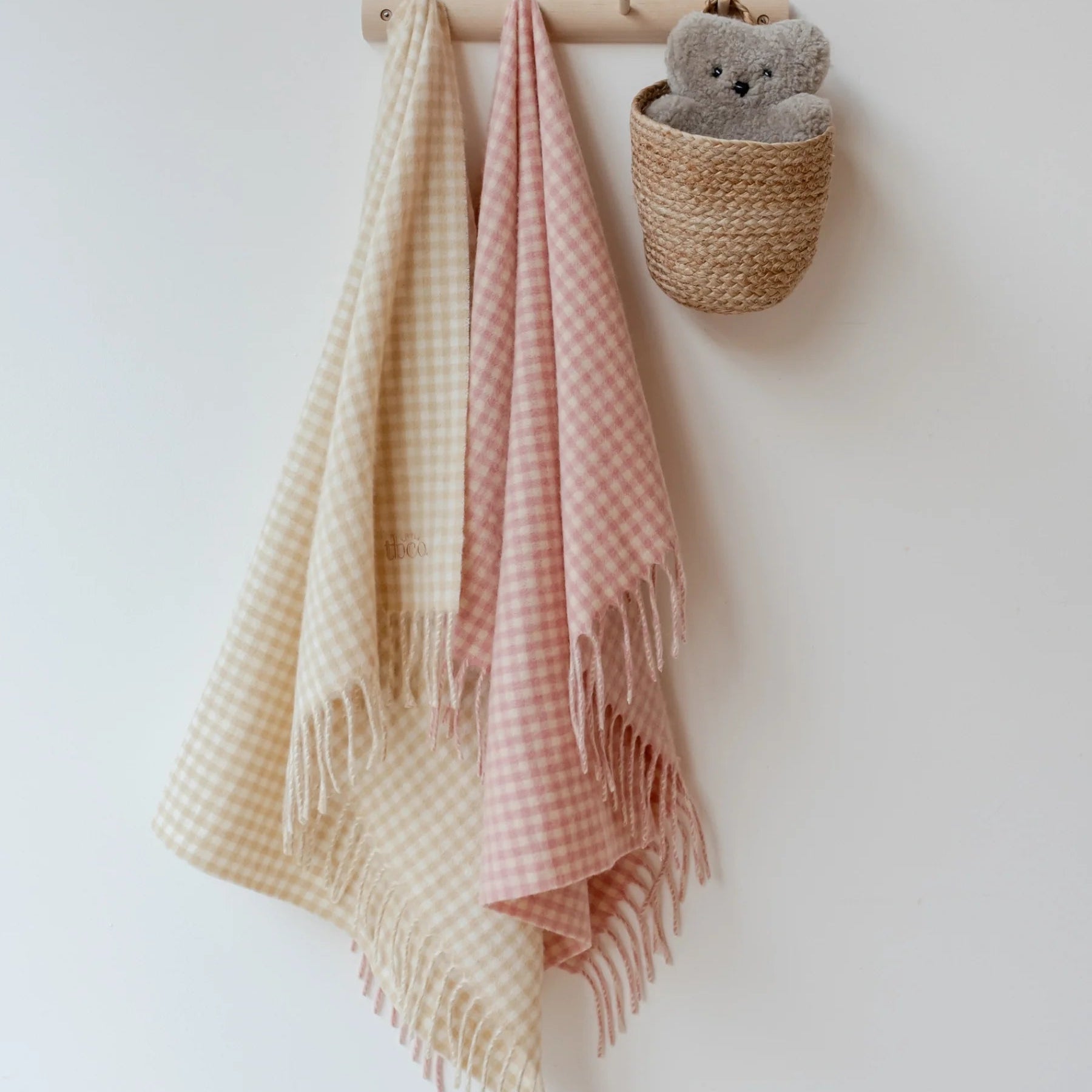 Lambswool Blanket - Pink Gingham