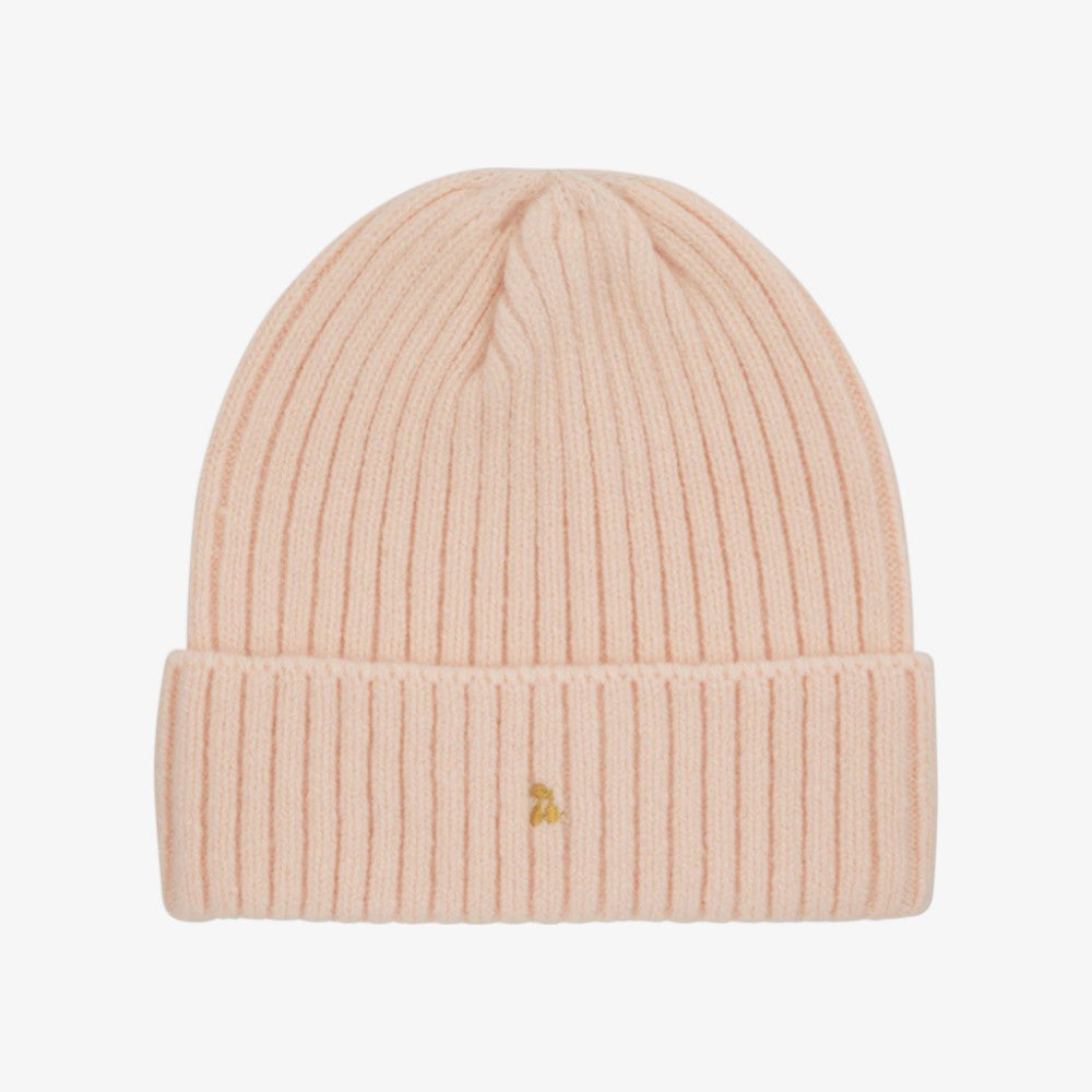 Embroidered Knit Beanie - Pink