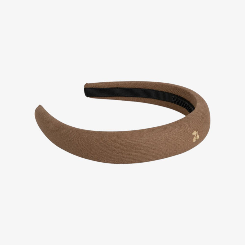 Cherry Embrd Headband - Brown