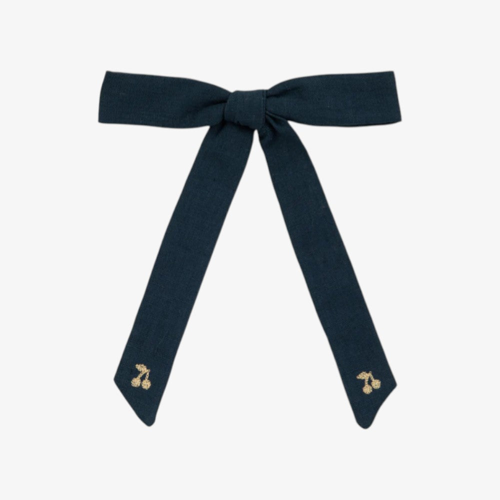 Cherry Embrd Bow - Black