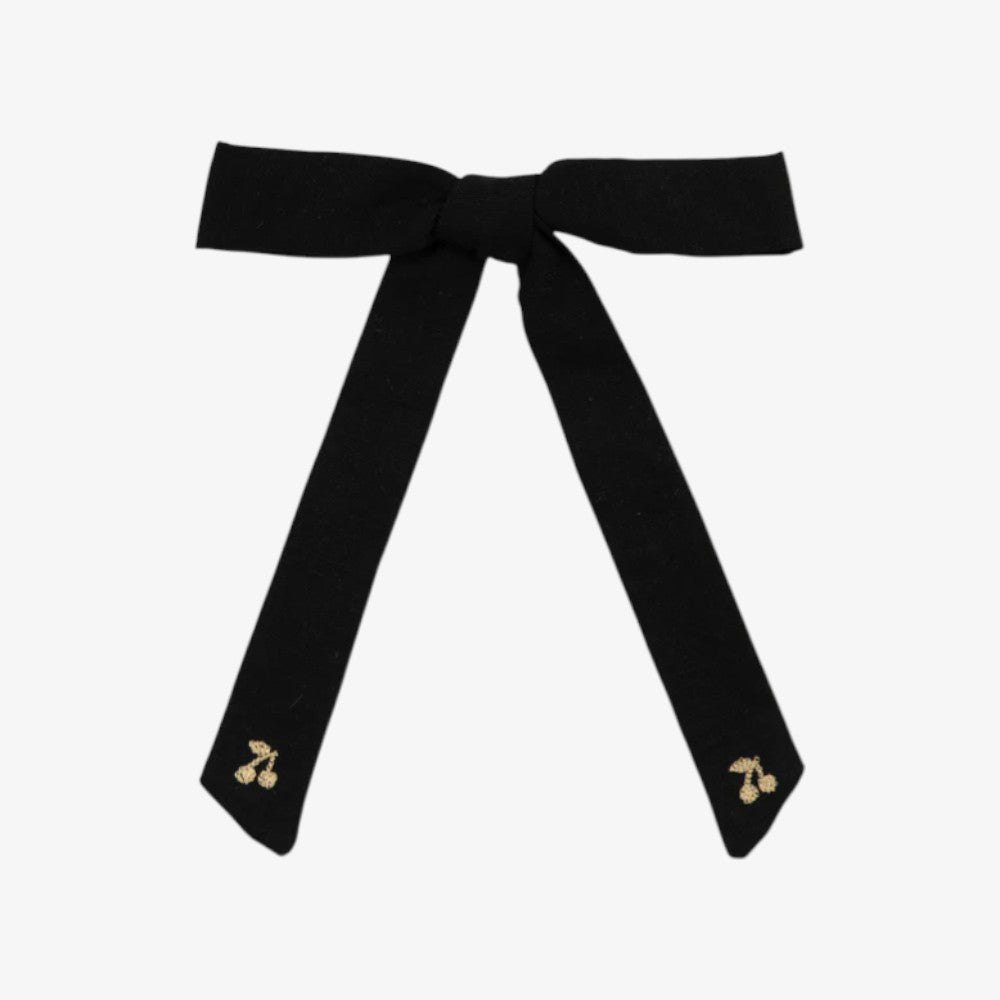 Cherry Embrd Bow - Navy