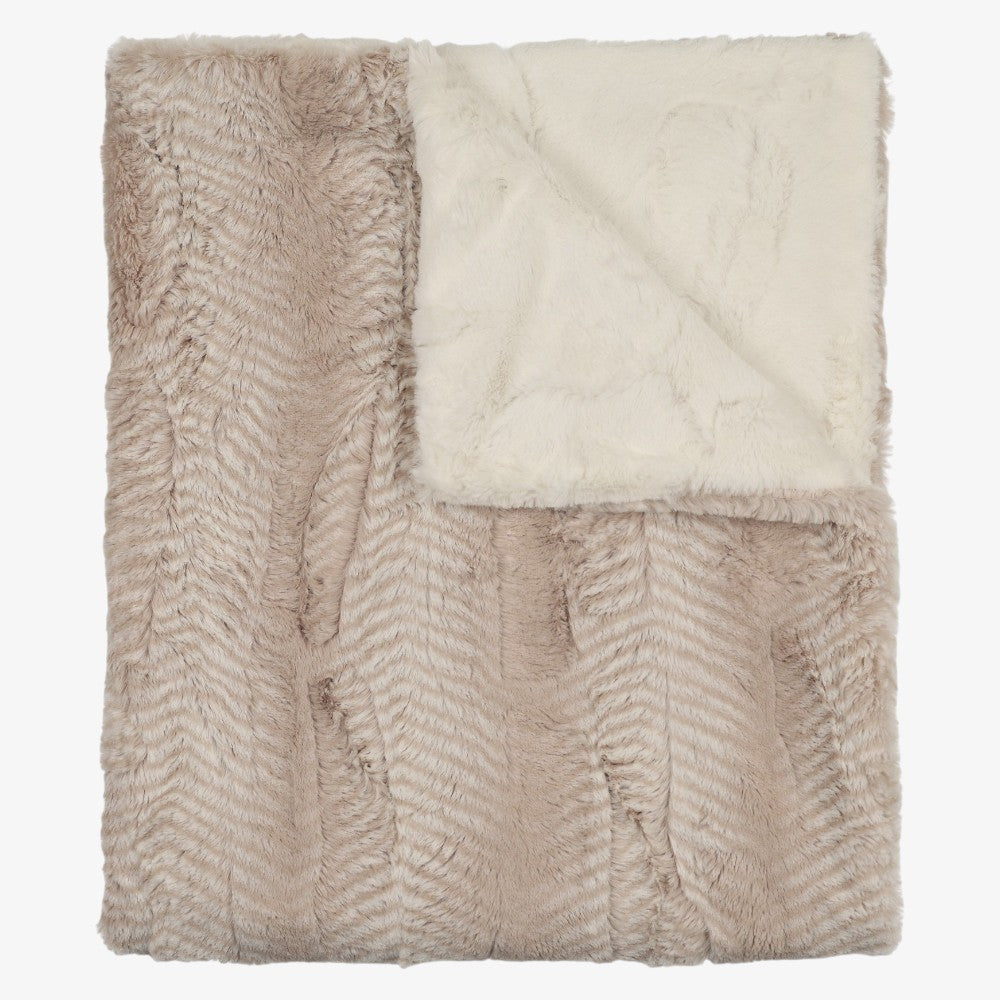 Stone Fur Blanket - Beige